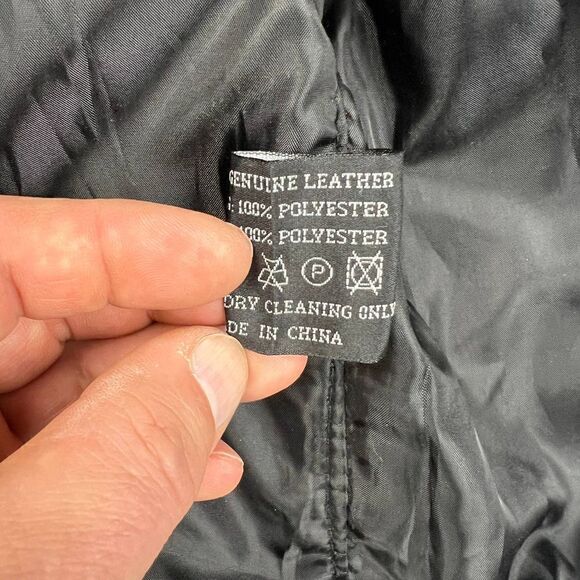 VTG Leather Works Vest Mens 3XL Italian Stone Style Black - Picture 6 of 9